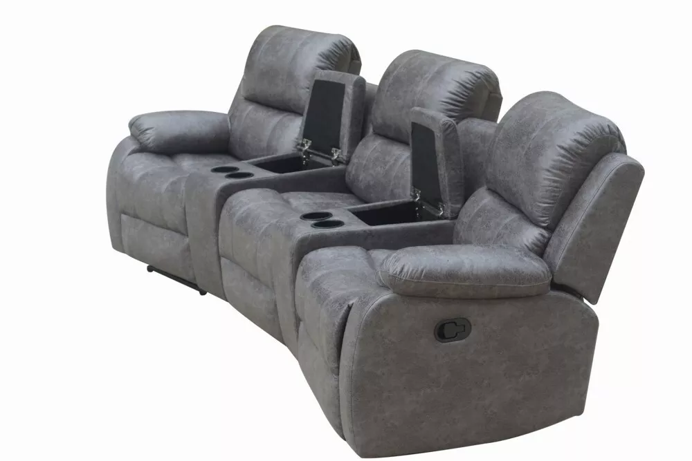 Happy Home Happy Home Home-Cinema 3-Sitzer Polstergarnitur grau