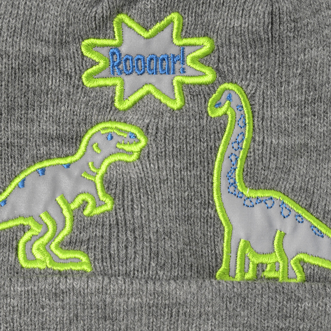 Jungen Strickmütze mit Dino-Motiven