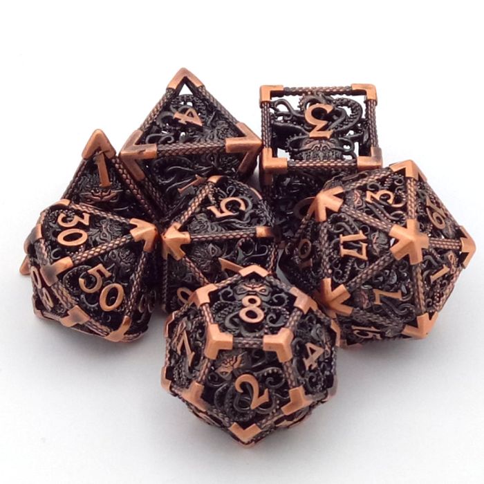 Set Metallwürfel Kraken hollow dice