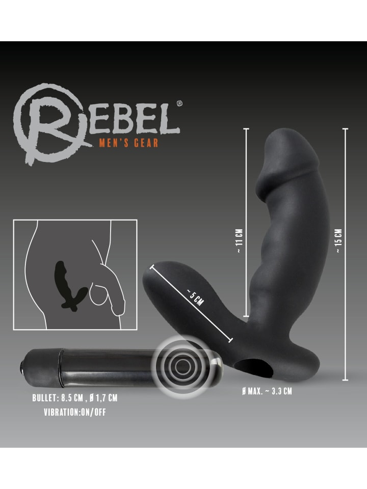 Rebel Prostata-Vibrator Prostata-Vibrator in schwarz günstig kaufen 15 cm
