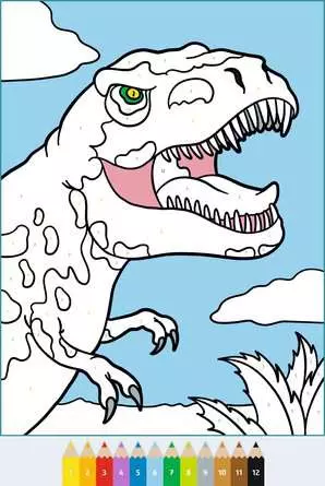 CreArt Malen nach Zahlen ab 5: Dinosaurier