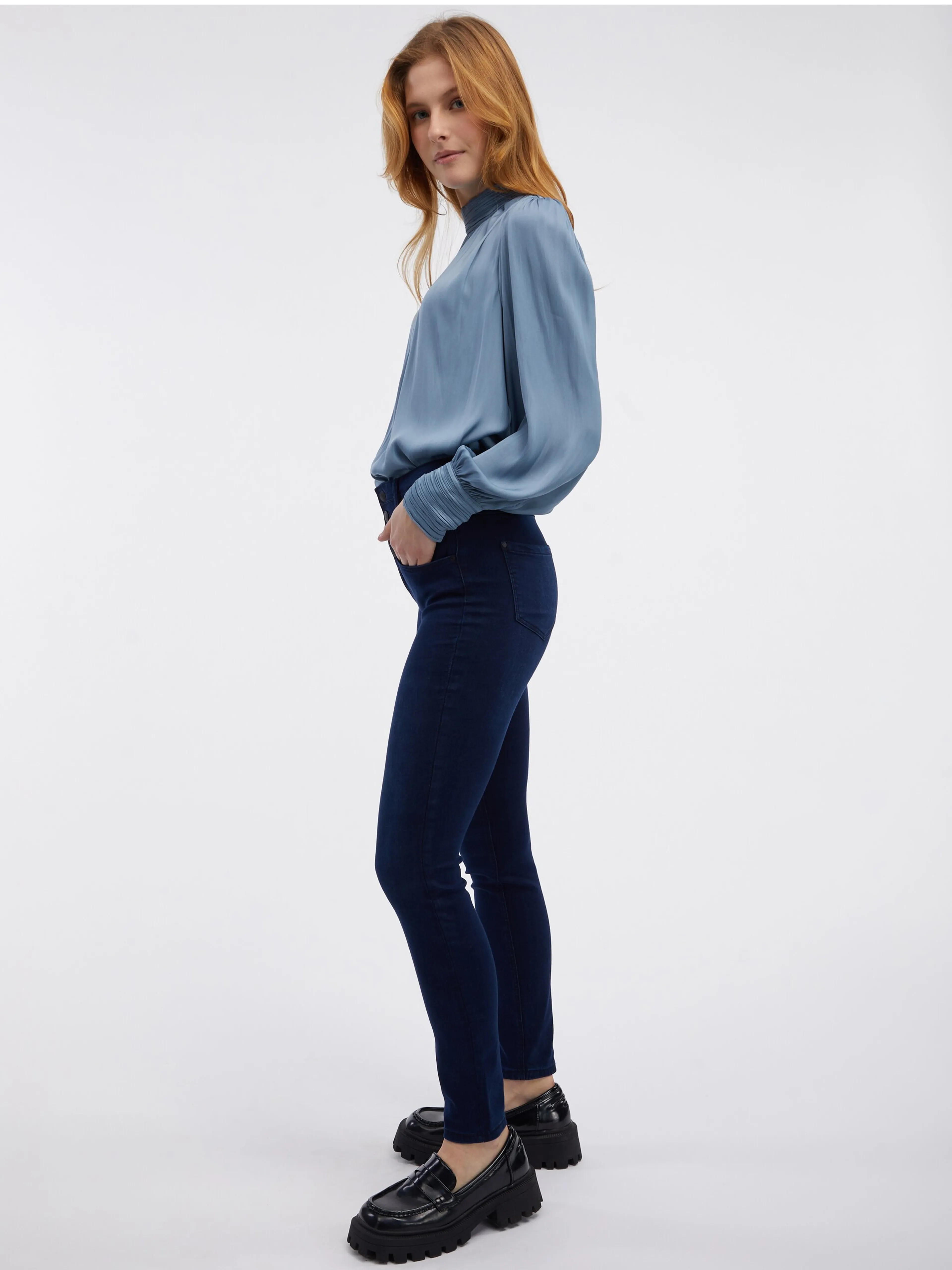 Dunkelblaue Damen Skinny Fit Jeans ORSAY