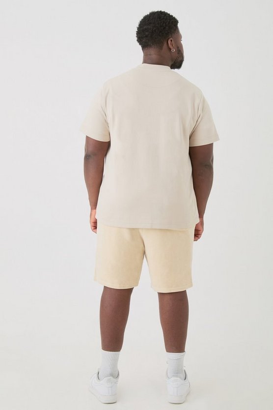 Plus Velour-Shorts mit elastischem Bund