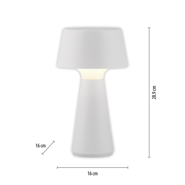 LED-Akku-Tischleuchte Lepa, 2er Set, weiß