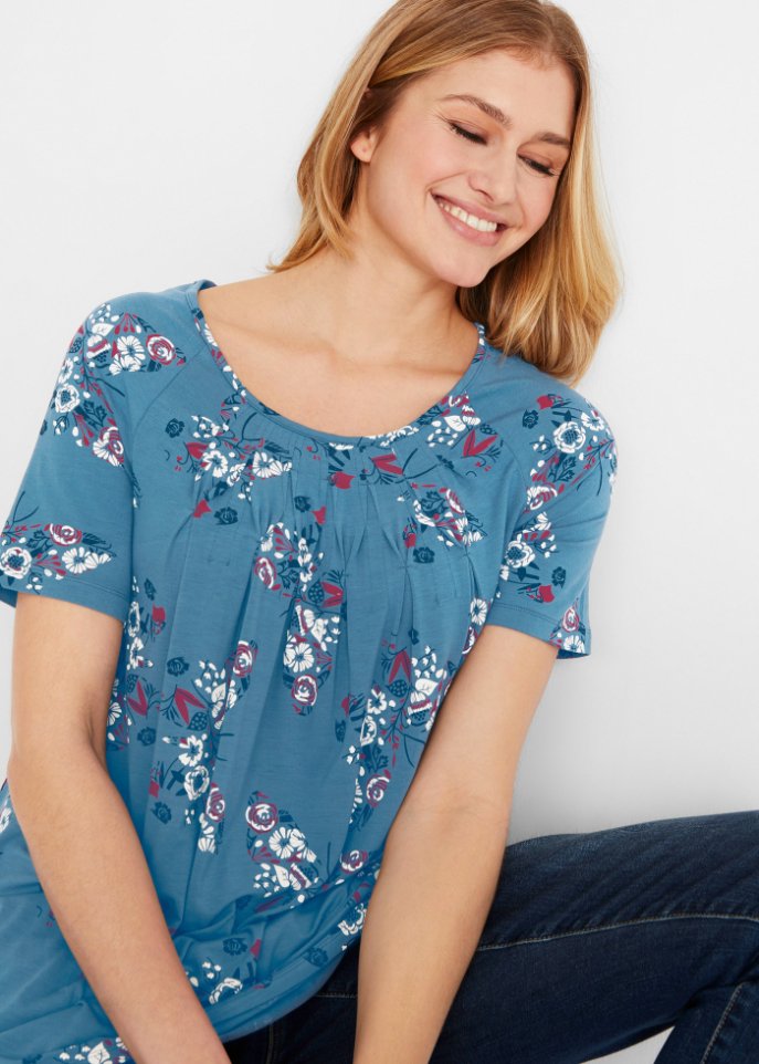 Zipfel-Longshirt, kurzarm