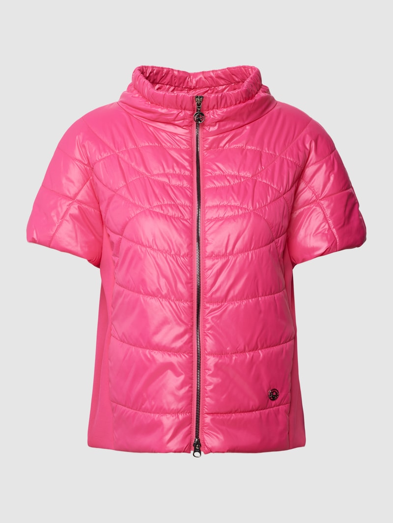 Steppweste mit Label-Details in pink