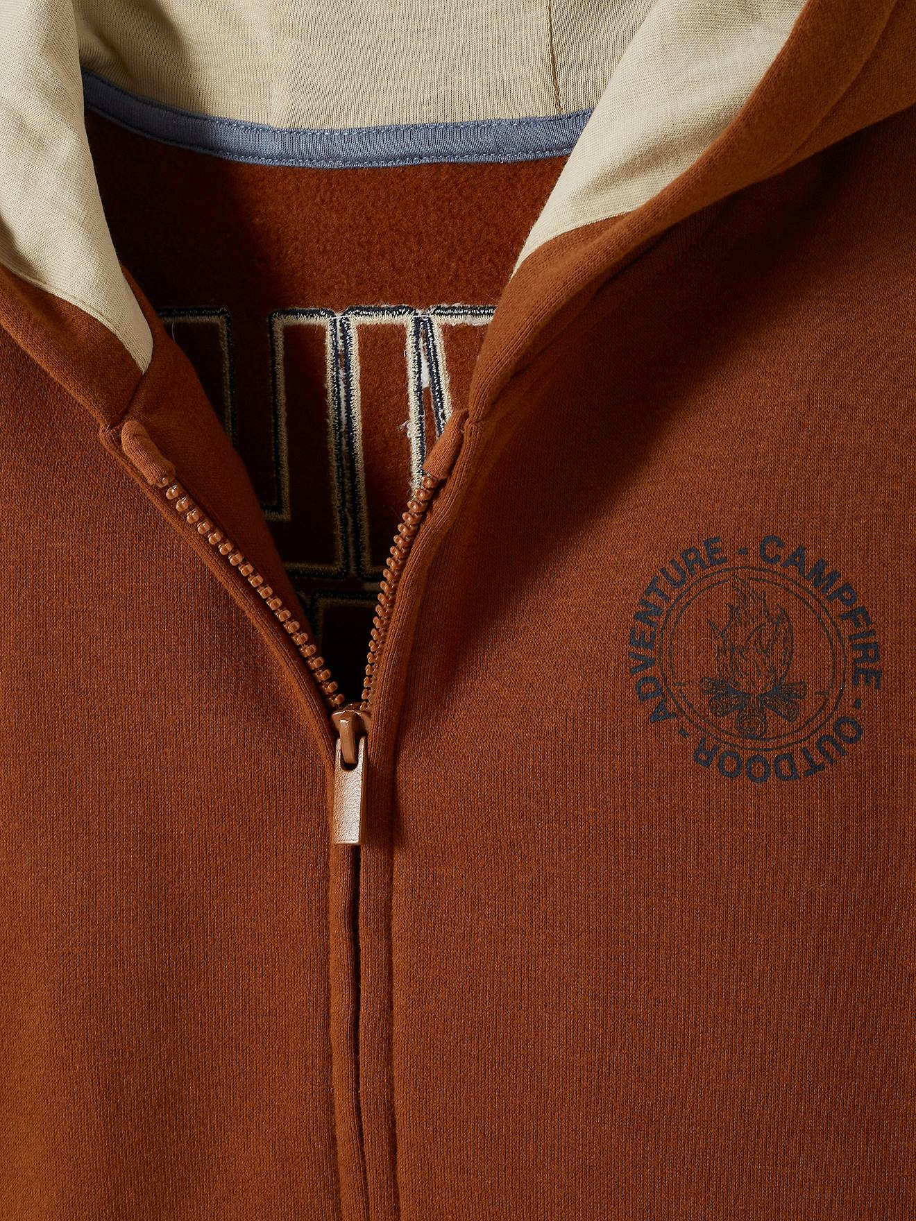 Sweat à capuche zippé garçon marron fonce
