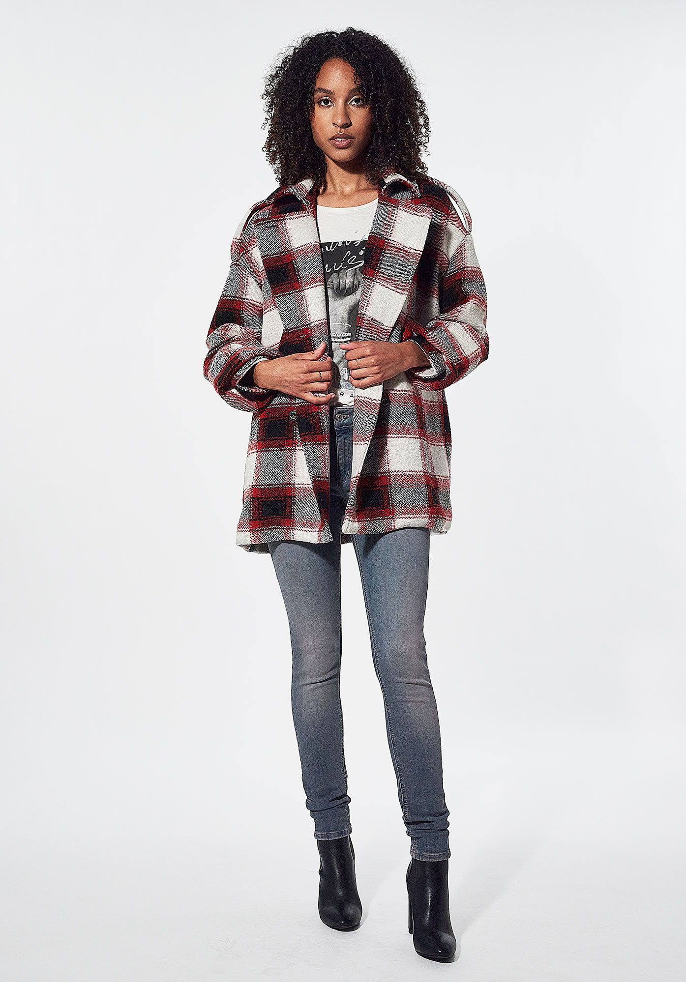 FEO    Manteau à carreaux tartan Femme