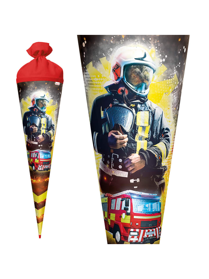 ROTH Schultüte groß Feuerwehrmann 70 cm, Glanzfolie in Rot günstig kaufen onesize