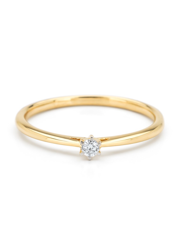 Diamond Point Gold ring, 0.05 ct diamond, Starlight