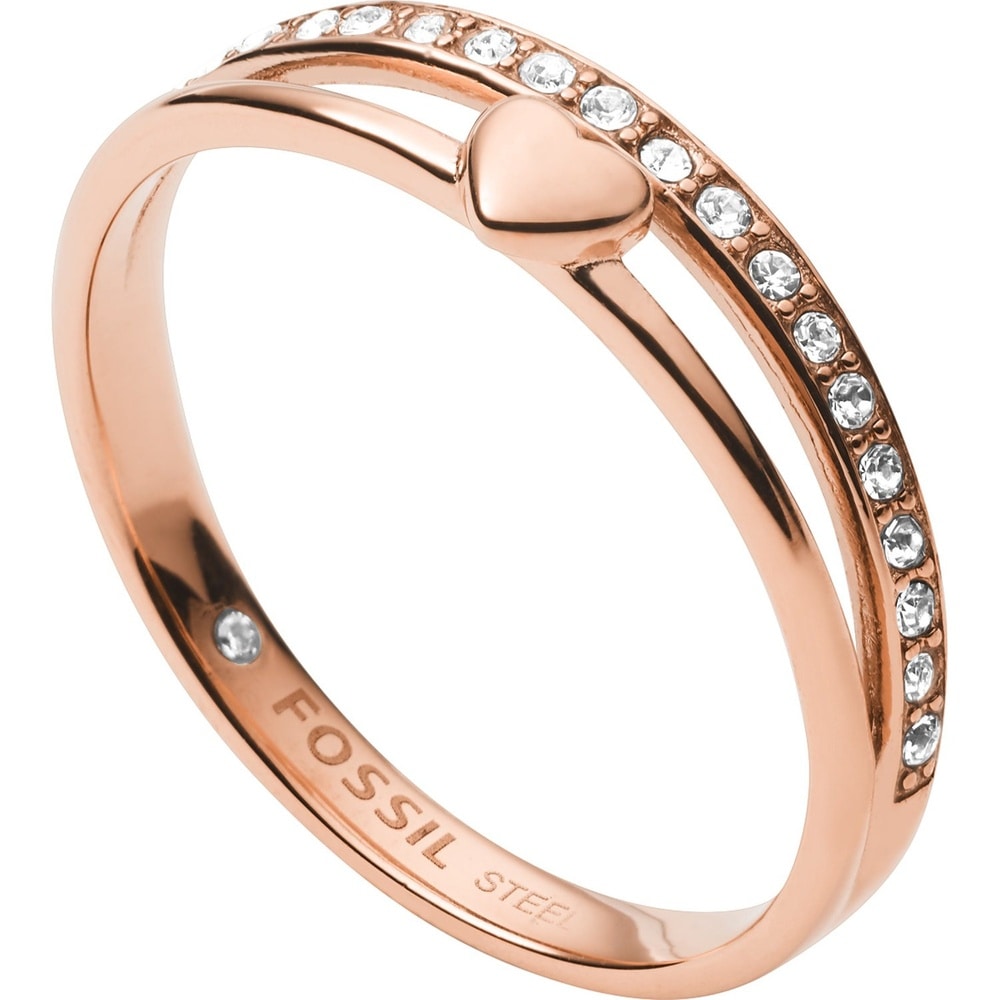 Fossil Bague pour femme Acier inoxydable or rose Bague