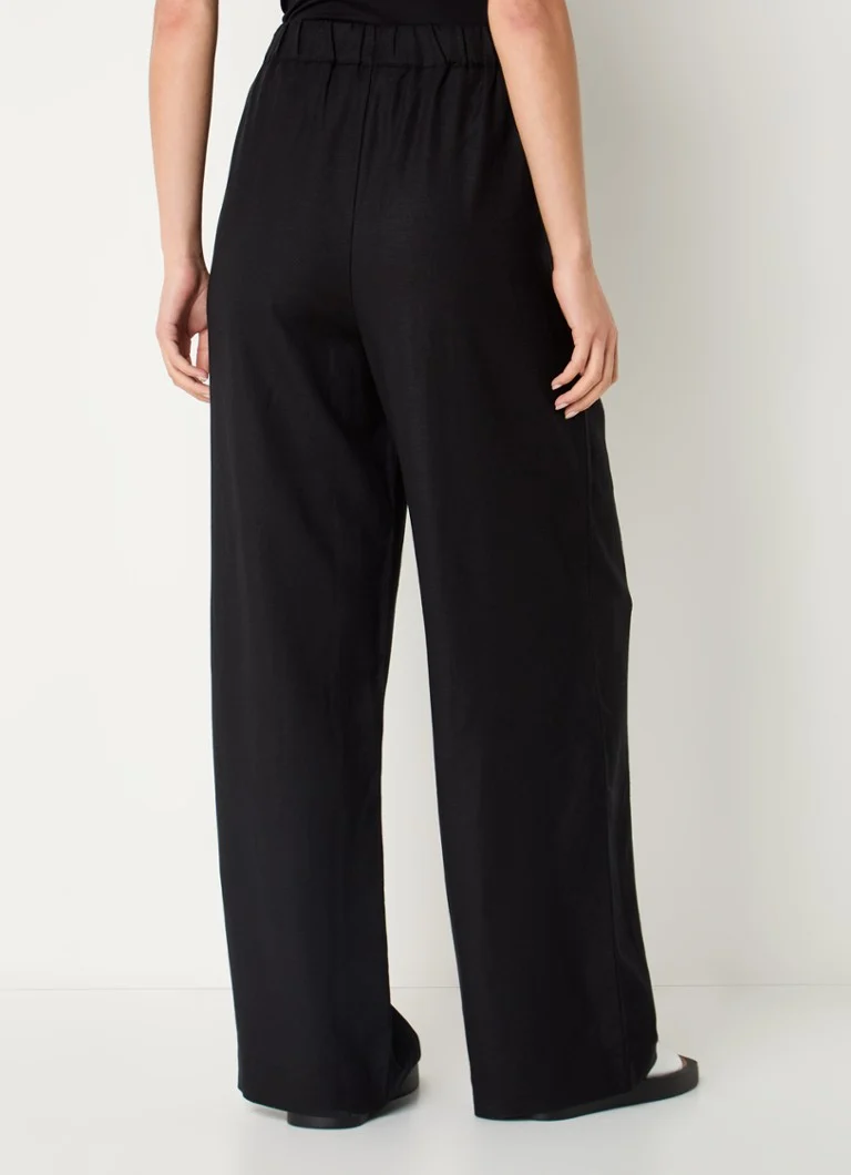 MSCH Copenhagen Katarin high waist wide fit trousers in linen blend