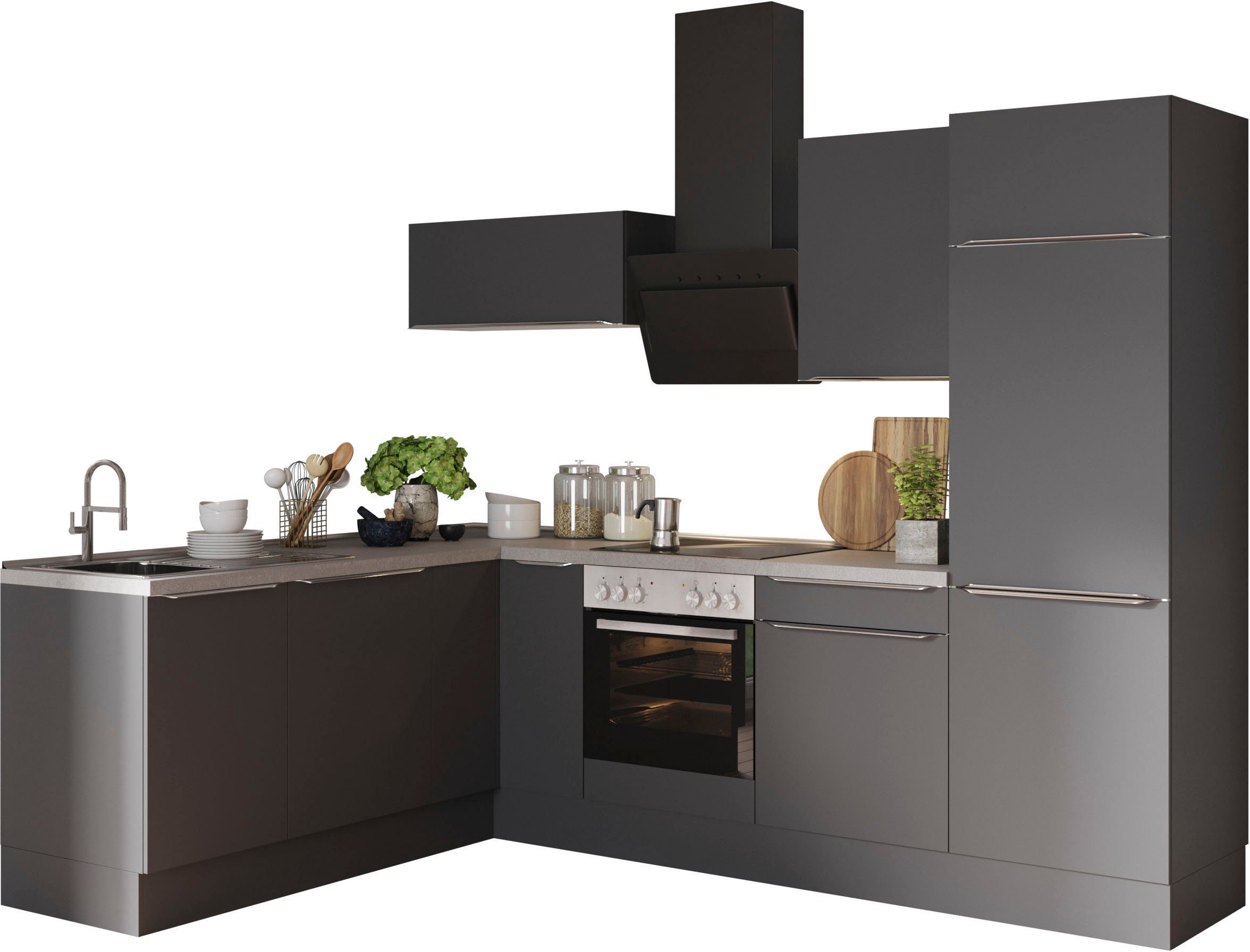 OPTIFIT Winkelküche Aken, ohne E-Geräte, Stellbreite 200 x 270 cm