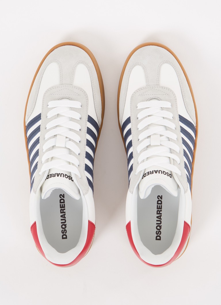 Pantaloni boxer Dsquared2 din piele de vițel cu detalii întoarsă.