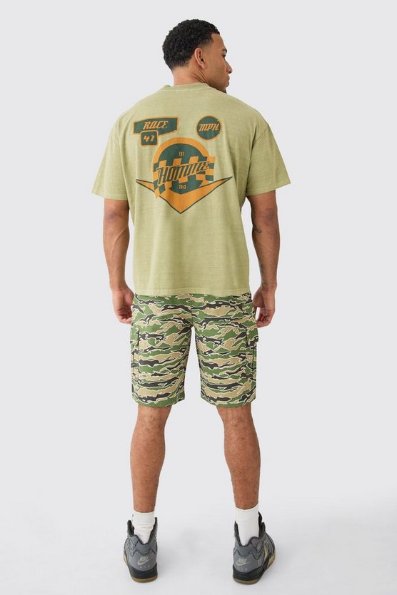 Lockere Camouflage Cargo-Shorts