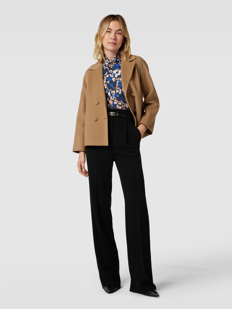 Longsleeve mit Allover-Muster und Stehkragen in royalblau