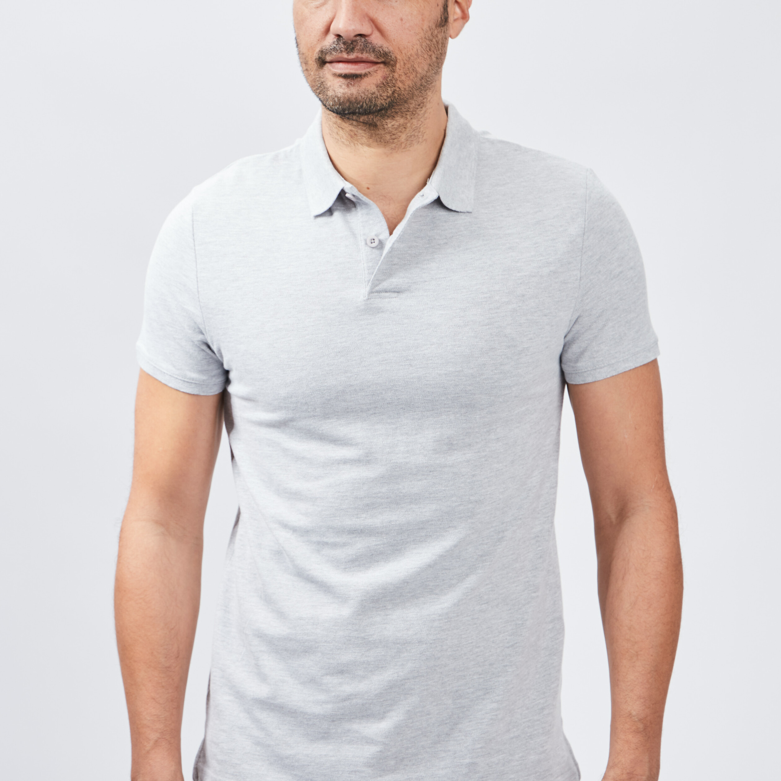 Polo en coton manches courtes gris homme | La Halle