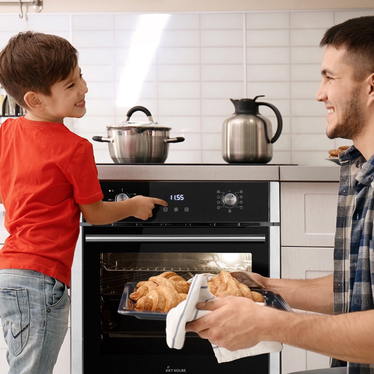 KKT KOLBE Backofen-Set KKT KOLBE Backofen und Induktionskochfeld SET80102FZ, mit 2-fach Teleskopauszug, 60cm Einbau-Backofen EB8010ED + 59cm Induktionskochfeld IND5901FZ