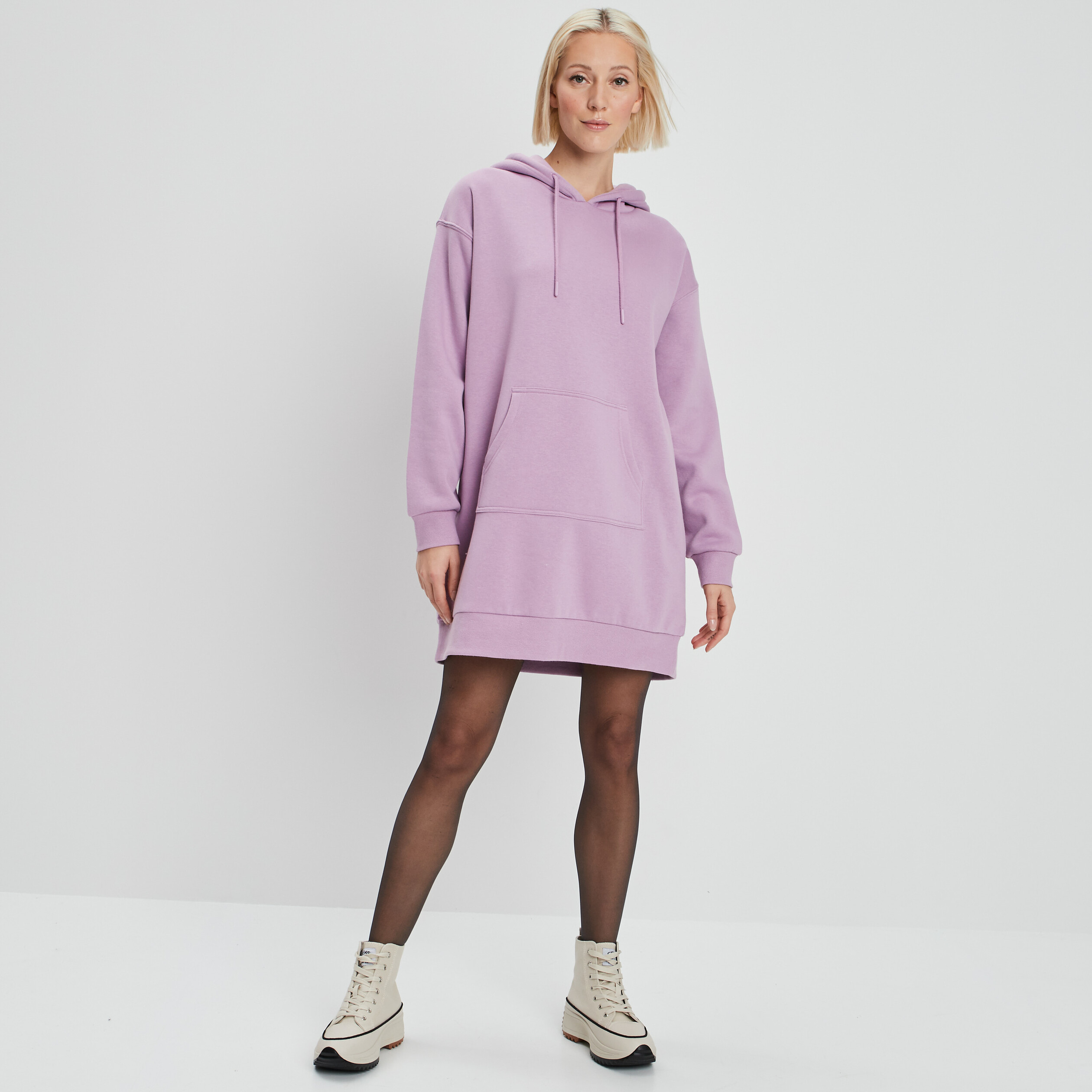 Robe sweat à capuche violet clair femme | La Halle