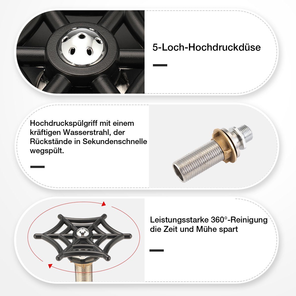 oyajia Waschtischarmatur Waschtischarmatur Tassenwaschmaschinen, Spültopf Waschmaschinen Küche Gläserspüler, Rostfreier Stahl, Gläserspüler für Küchenspülen
