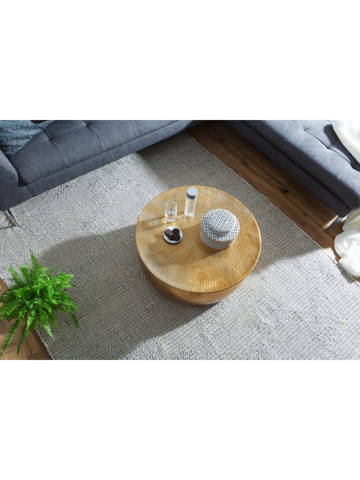 KADIMA DESIGN Couchtisch 75x31x75 cm Aluminium Beistelltisch orientalisch in Gold günstig kaufen onesize