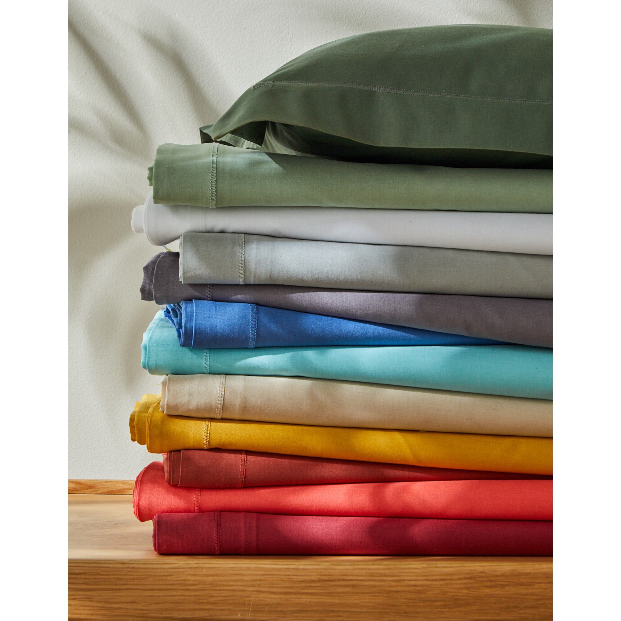 Linge de lit uni polyester-coton Colombine