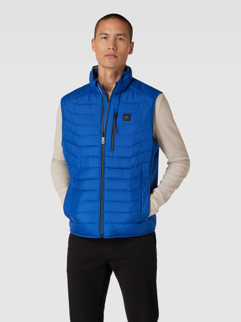 Steppweste mit Label-Detail in royalblau