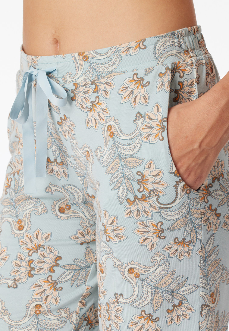 Loungehose 3/4-lang Modal Paisley bluebird - Mix+Relax