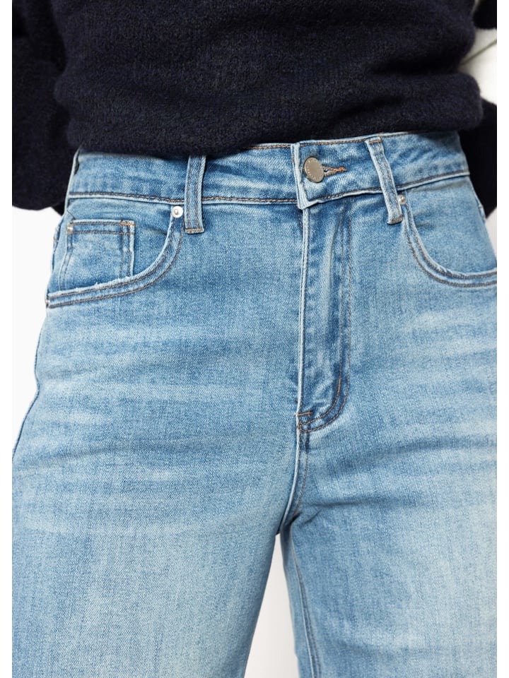 SASSYCLASSY Jeans mit weitem Bein in Blau günstig kaufen
