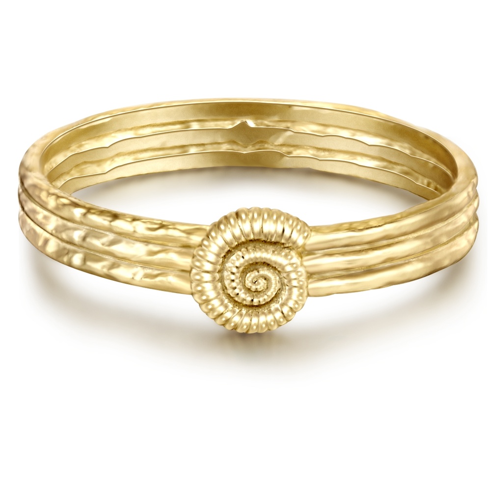 Glanzstücke München Bague en argent Coquillage Argent sterling en Or jaune Bague