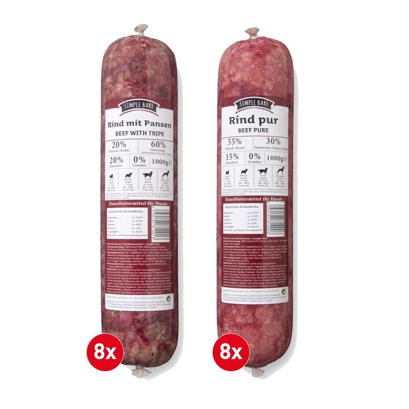 Simple BARF BARF/ Frostfutter Simple BARF Rind Paket 16x1000g