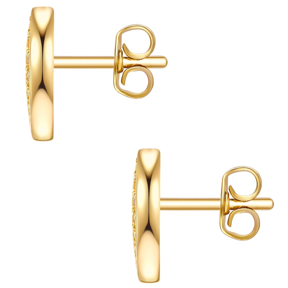 Rafaela Donata Boucles doreilles Coeur Argent sterling Oxyde de zirconium (CZ) en Or jaune Boucles d'oreilles
