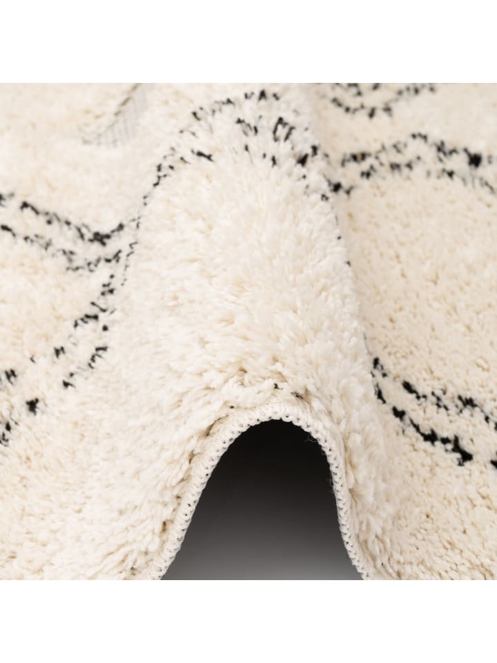 Pergamon In & Outdoor Teppich Shaggy Sylt Rauten in Creme günstig kaufen 135 x 190 cm
