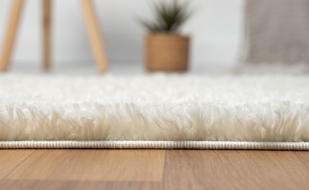 MyFlair Teppich Elodie, 80cm x 250cm, Farbe Weiß, rechteckig, Florhöhe 37mm
