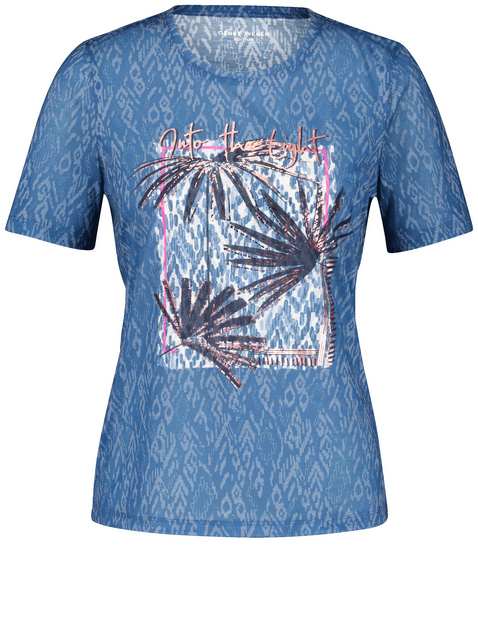 Gemustertes T-Shirt mit Frontprint