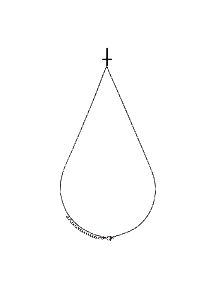 Steel_Art Halskette Herren mit Kreuz Anhänger Steven schwarz farben in schwarz günstig kaufen onesize