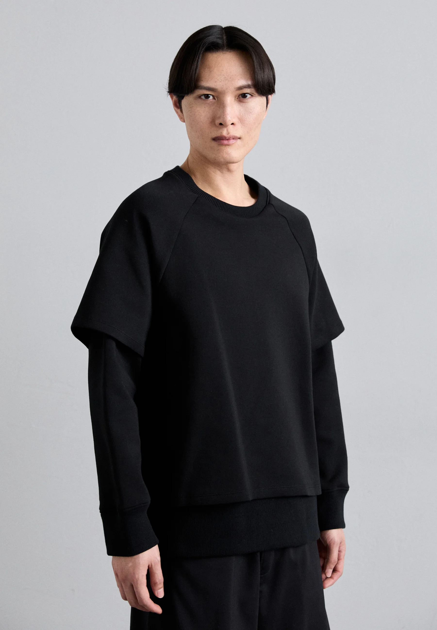 Camiseta Neil Barrett SLIM DROPPED SHOULDER DOBLE CAPA - Manga larga