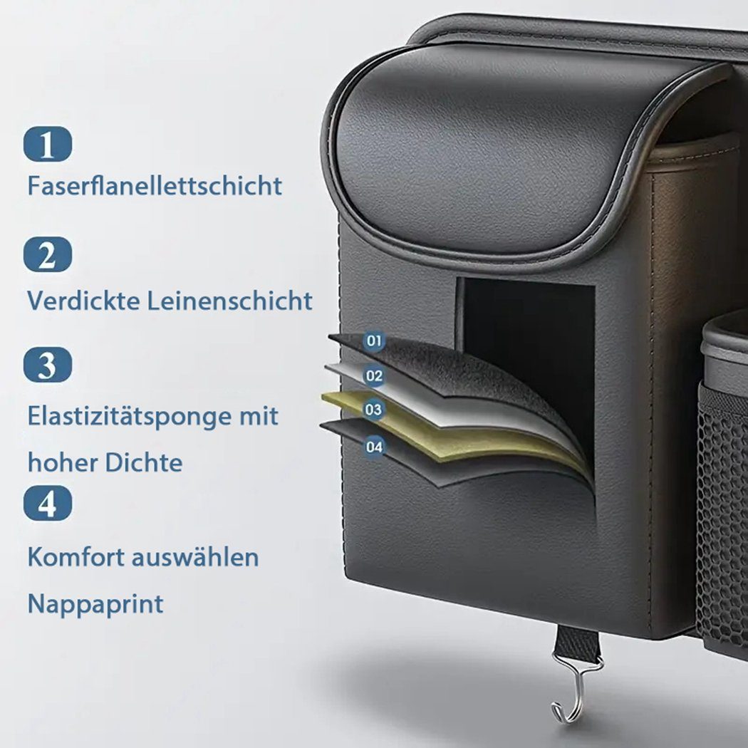 TUABUR Auto-Rückenlehnentasche Leder-Aufbewahrungstasche für Autositzlehne, Auto-Aufbewahrungsbox