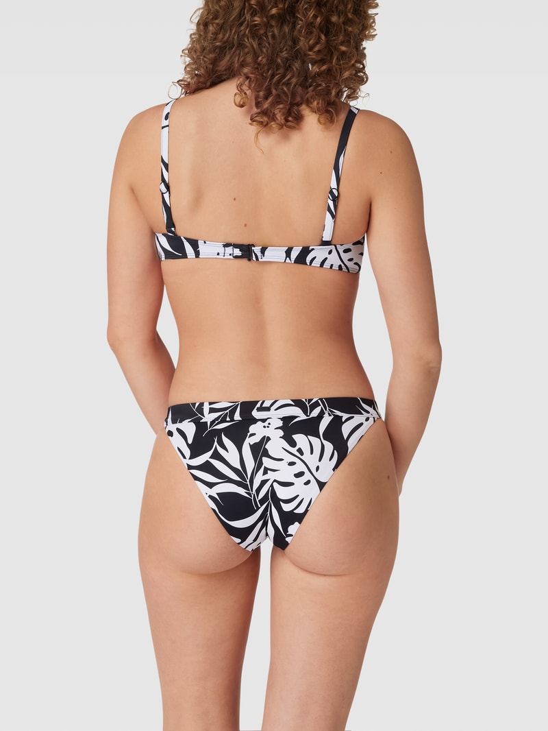 Bikini-Oberteil mit Allover-Muster Modell 'LOVE THE ALOHA' in schwarz