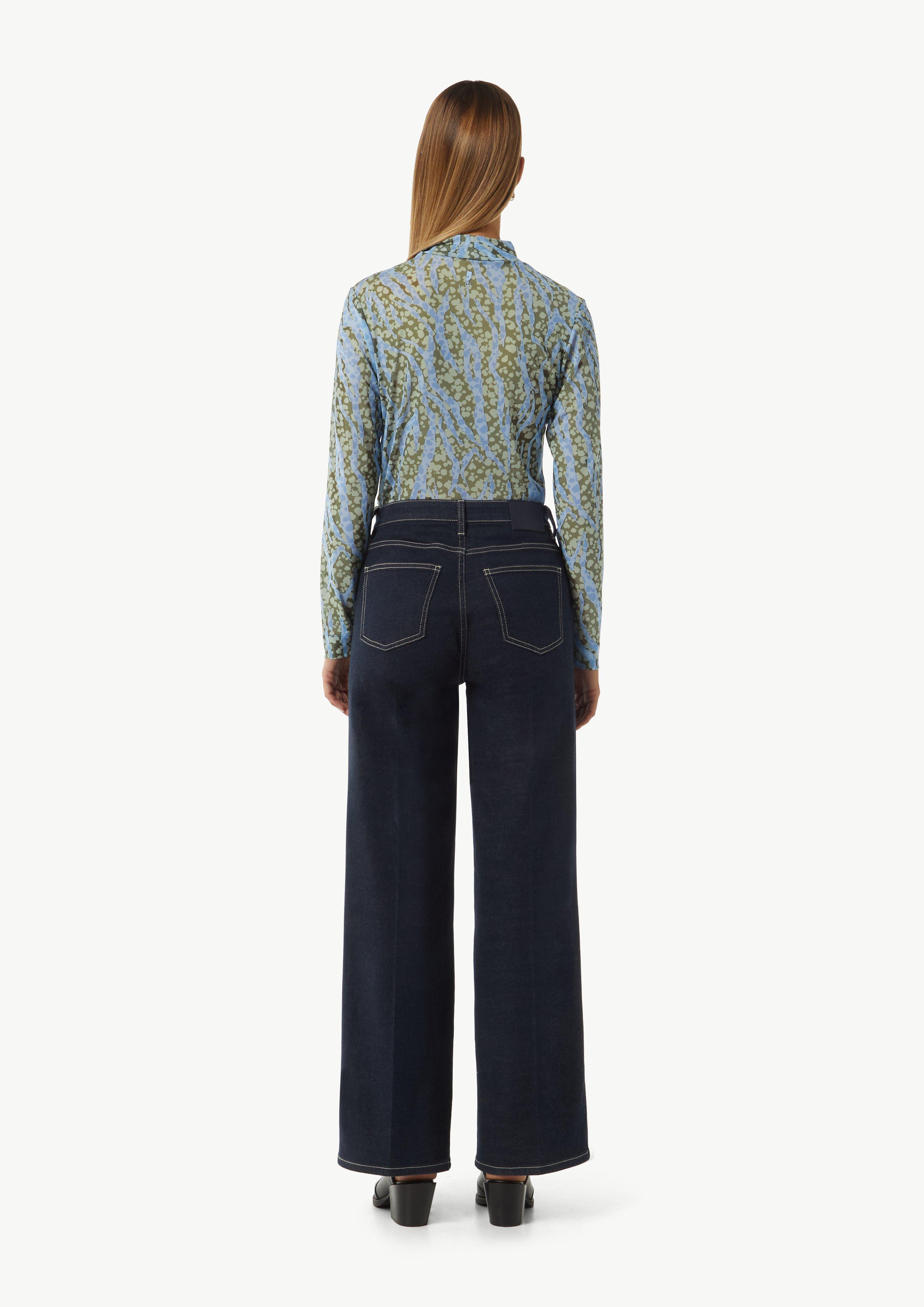 Mesh-Shirt mit Stehkragen - olivgrün