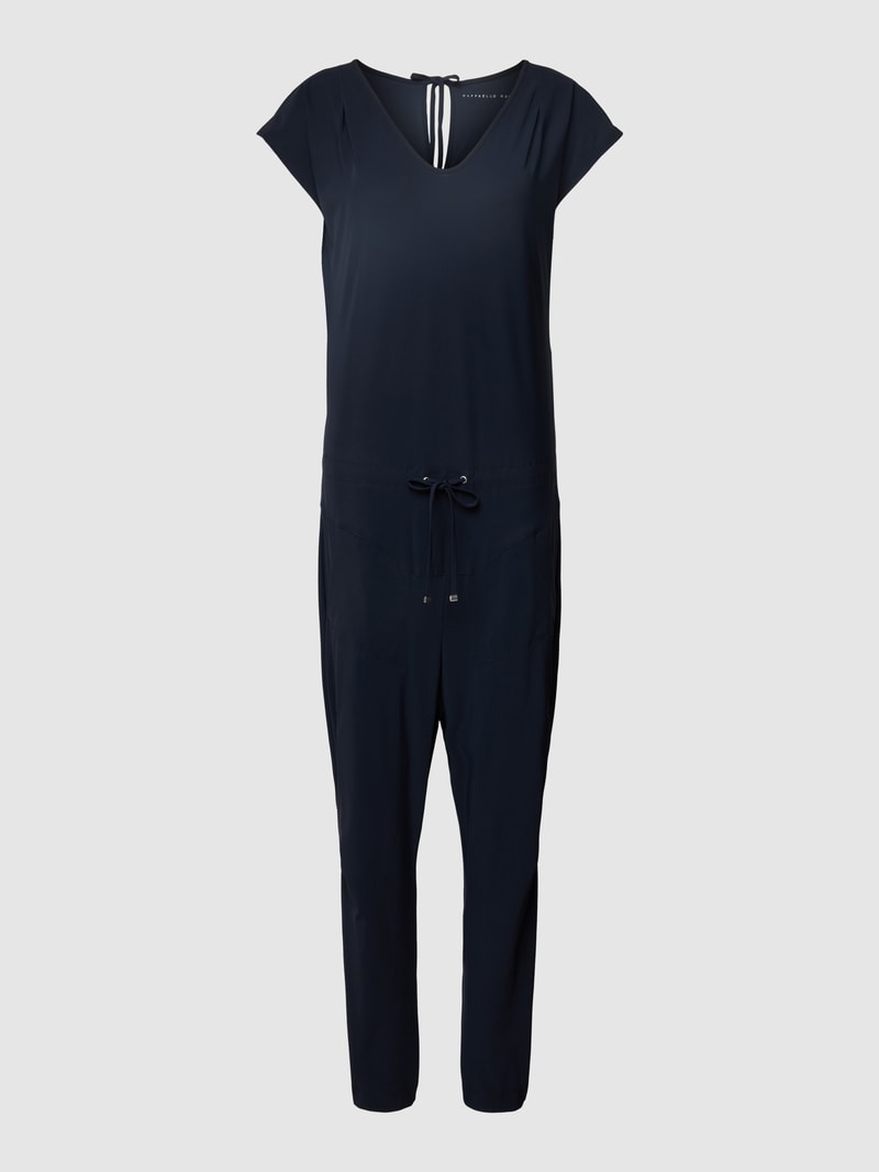 Jumpsuit mit V-Ausschnitt Modell 'GIRA' in marineblau