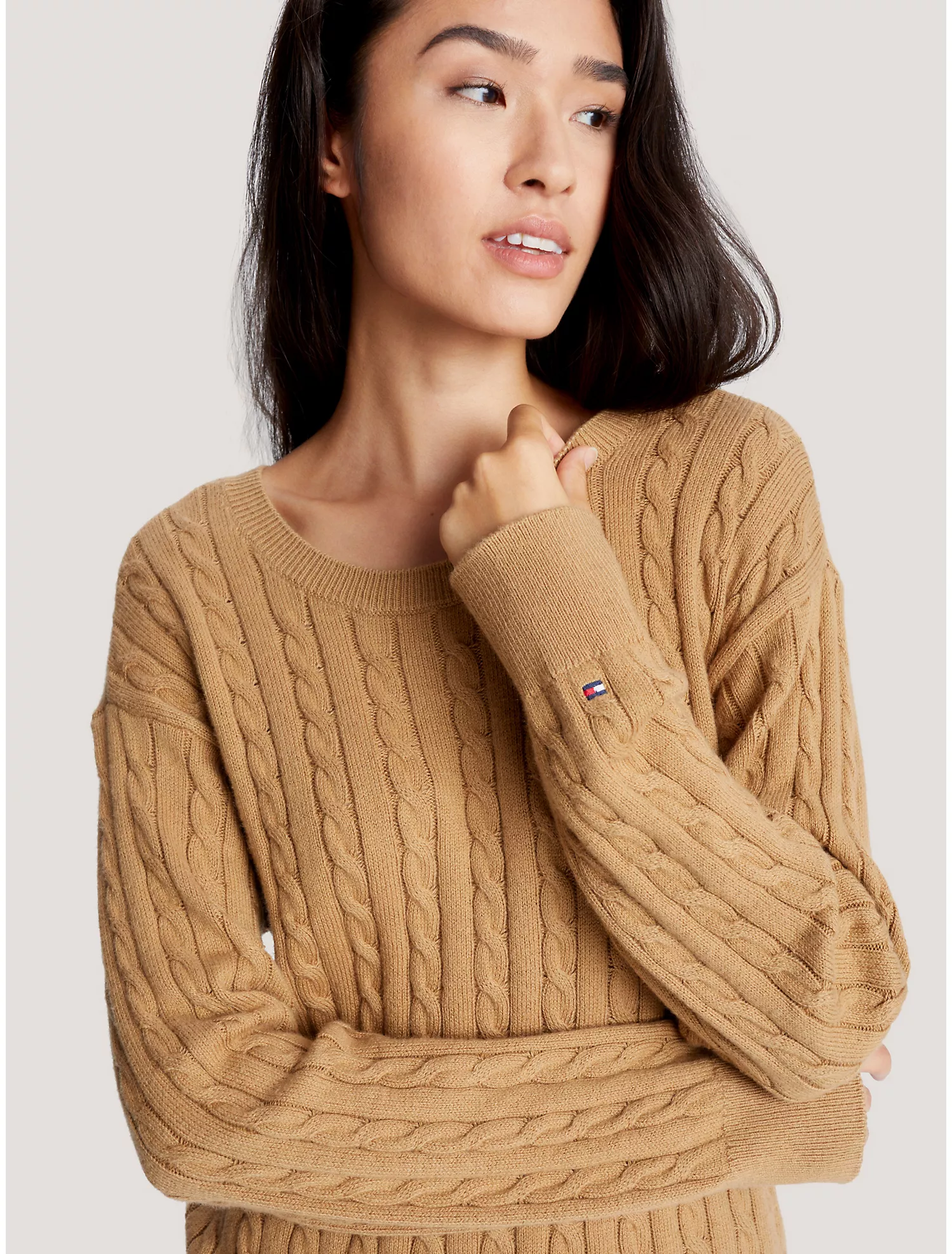 Relaxed Fit Cable Knit Sweater