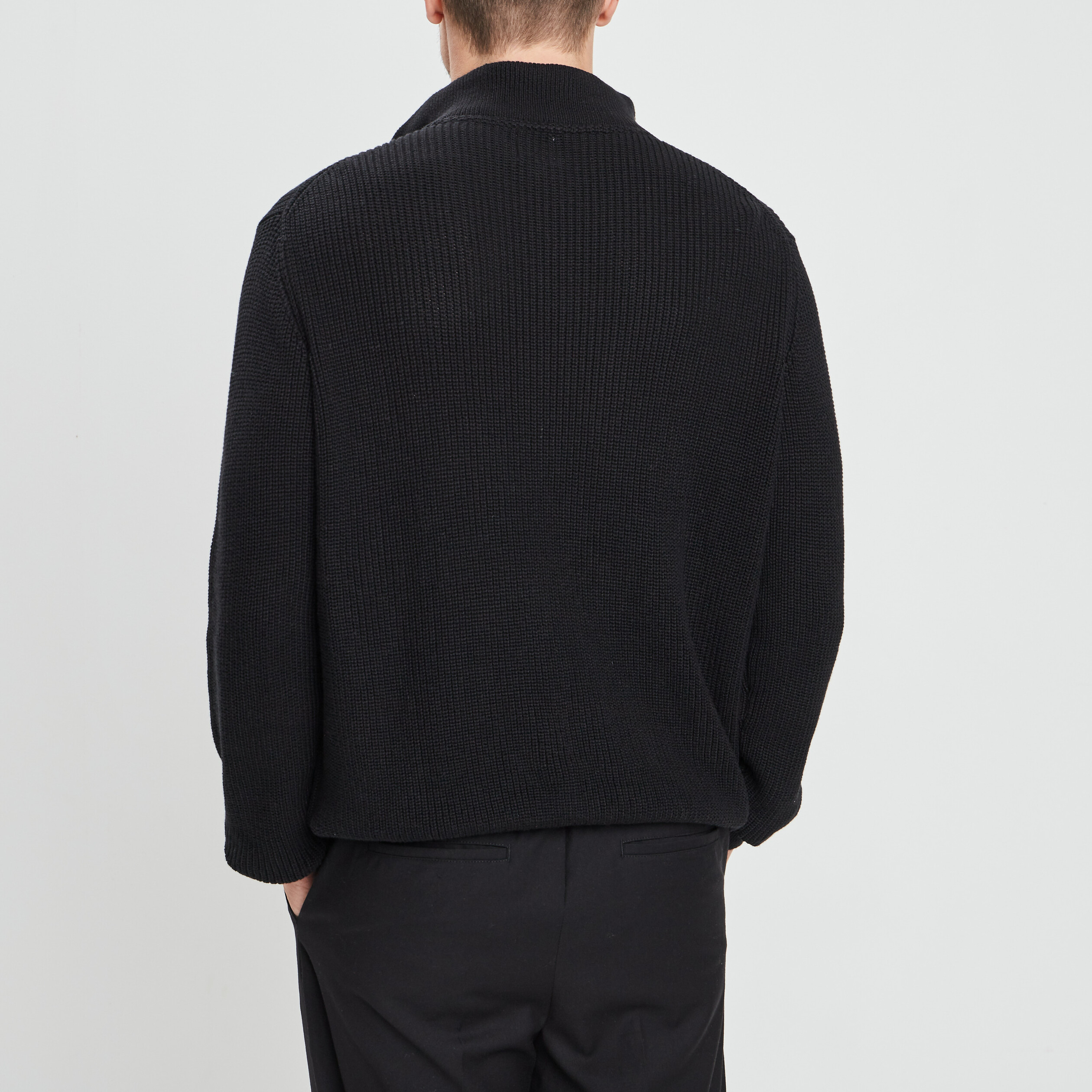 Pull camionneur zippé noir homme | La Halle