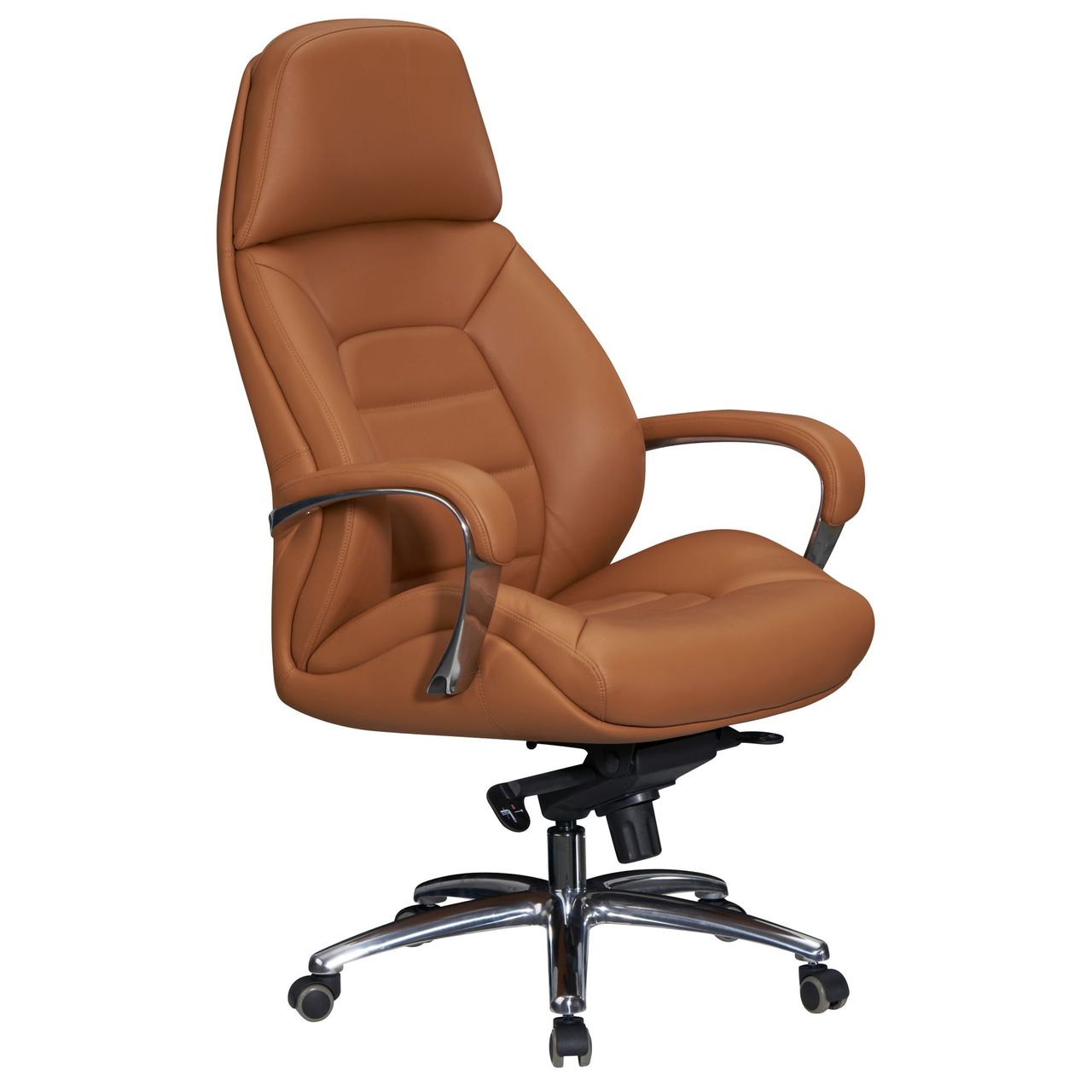 Amstyle Bürostuhl Echtleder Caramel 120 kg