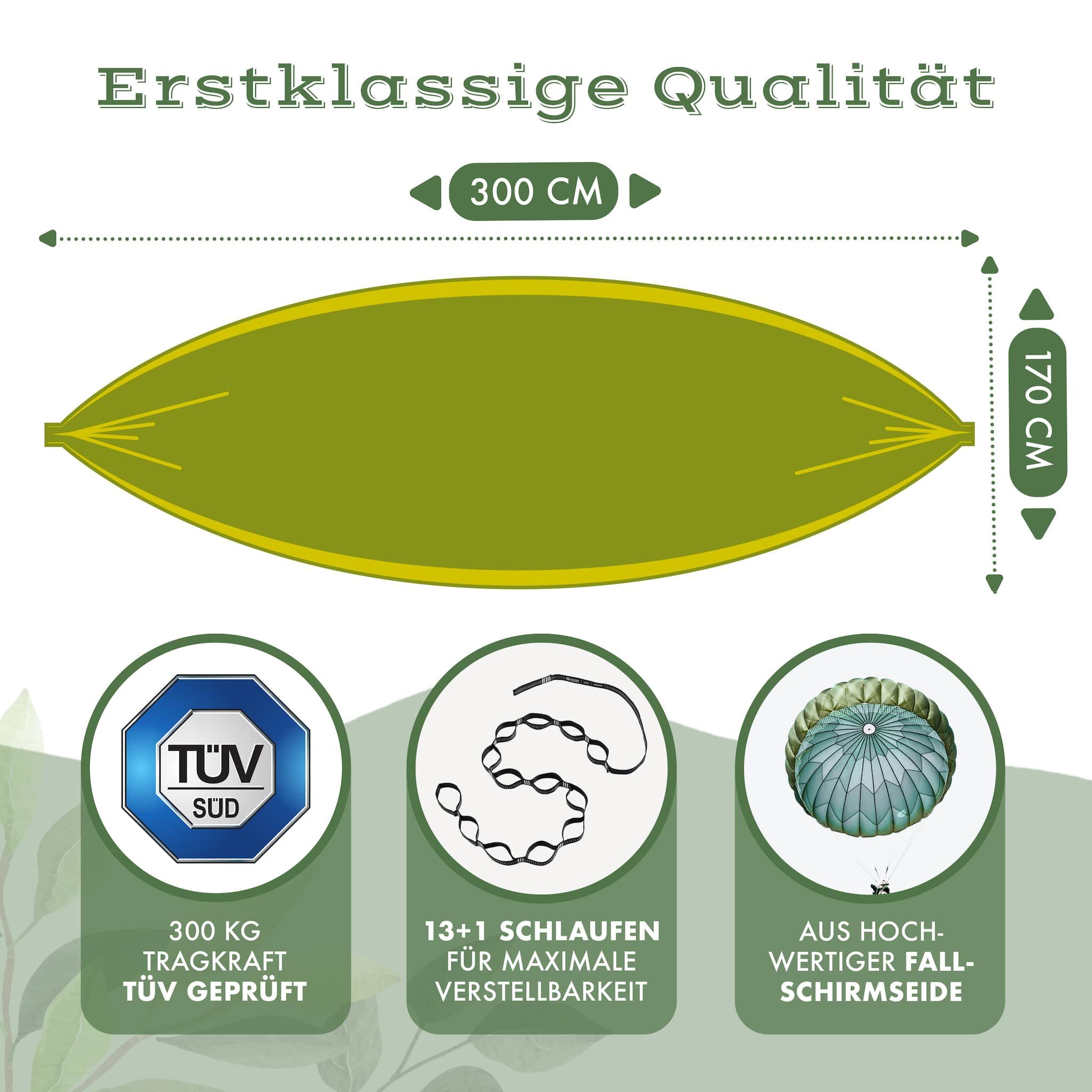 Naturbummler 300 x 170 Hängematte mit Baumschutzmatten