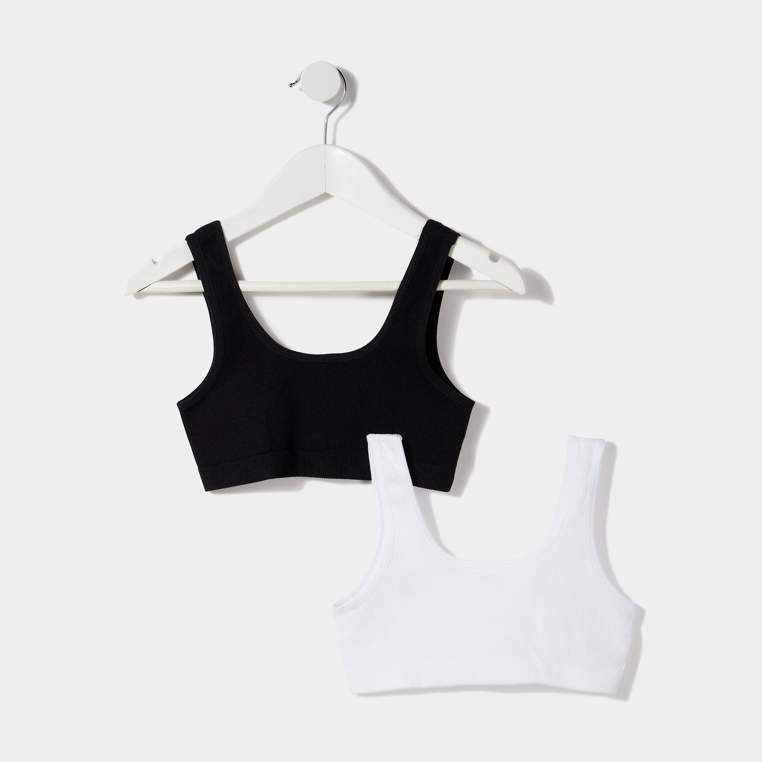 Lot 2 brassières bretelles larges noir fille | La Halle