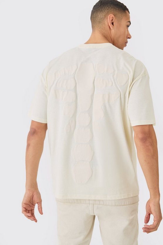 Oversize T-Shirt mit Skelett-Print