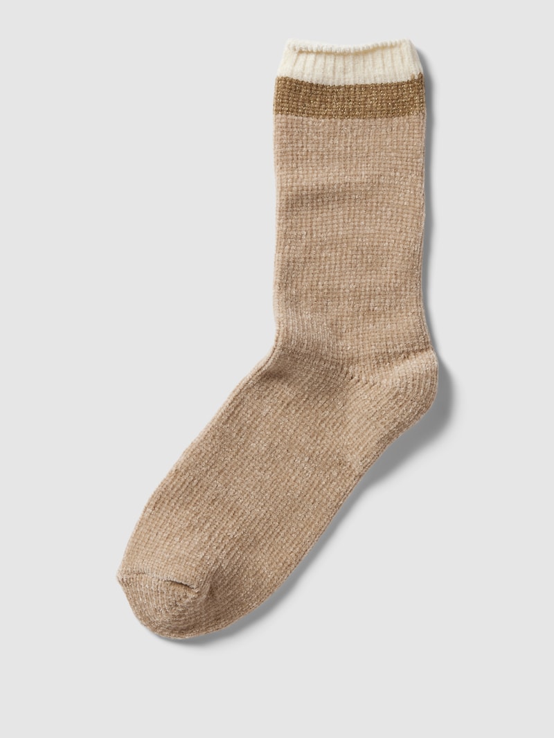 Socken in Melange-Optik in taupe