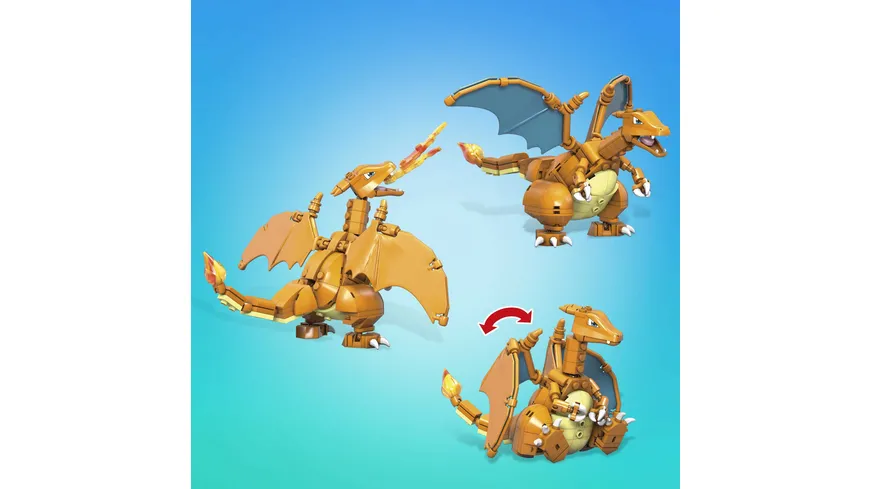 Mega Construx Pokémon Glurak, Bauset, Bausteine, Sammelfigur, 223 Teile