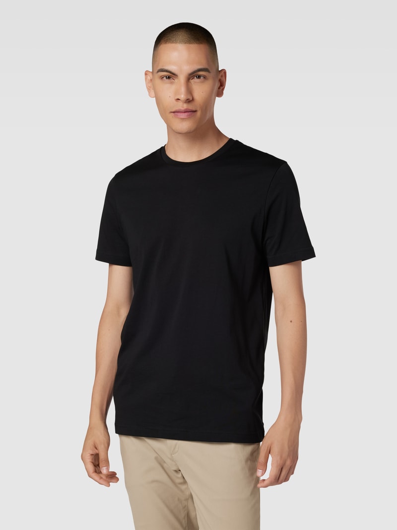 T-Shirt aus Baumwolle mit Rundhalsausschnitt in schwarz